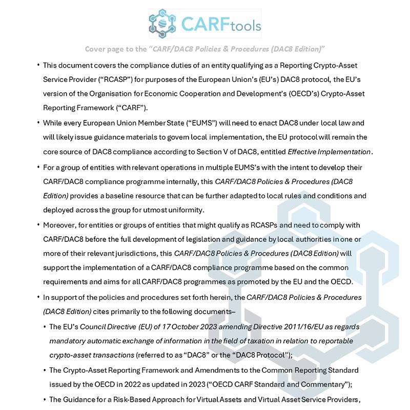 CARF Policies & Procedures (DAC8 Edition) - Image 2