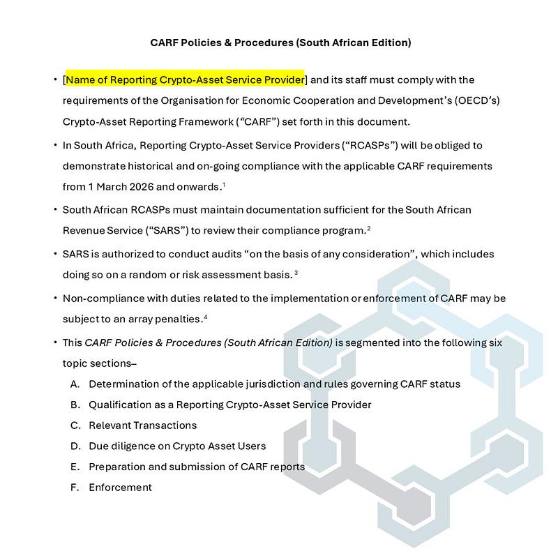 CARF Policies & Procedures (South African Edition) - Image 3